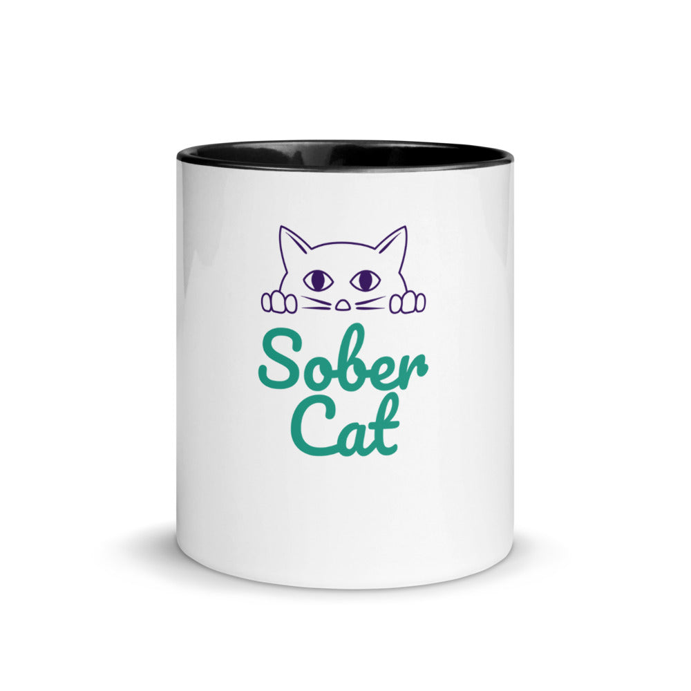 Sober Cat Mug with Color Inside