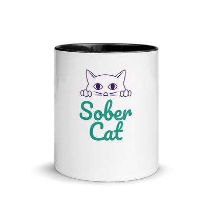 Sober Cat Mug with Color Inside
