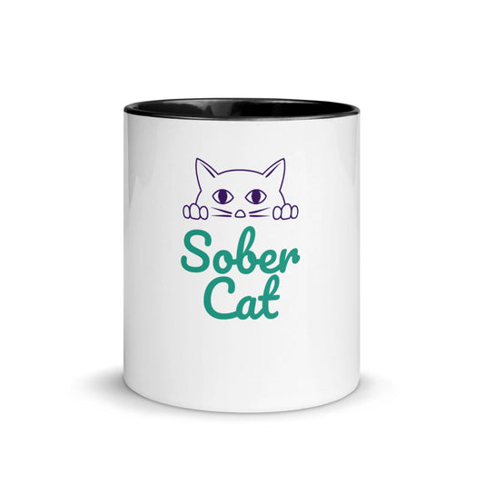 Sober Cat Mug with Color Inside