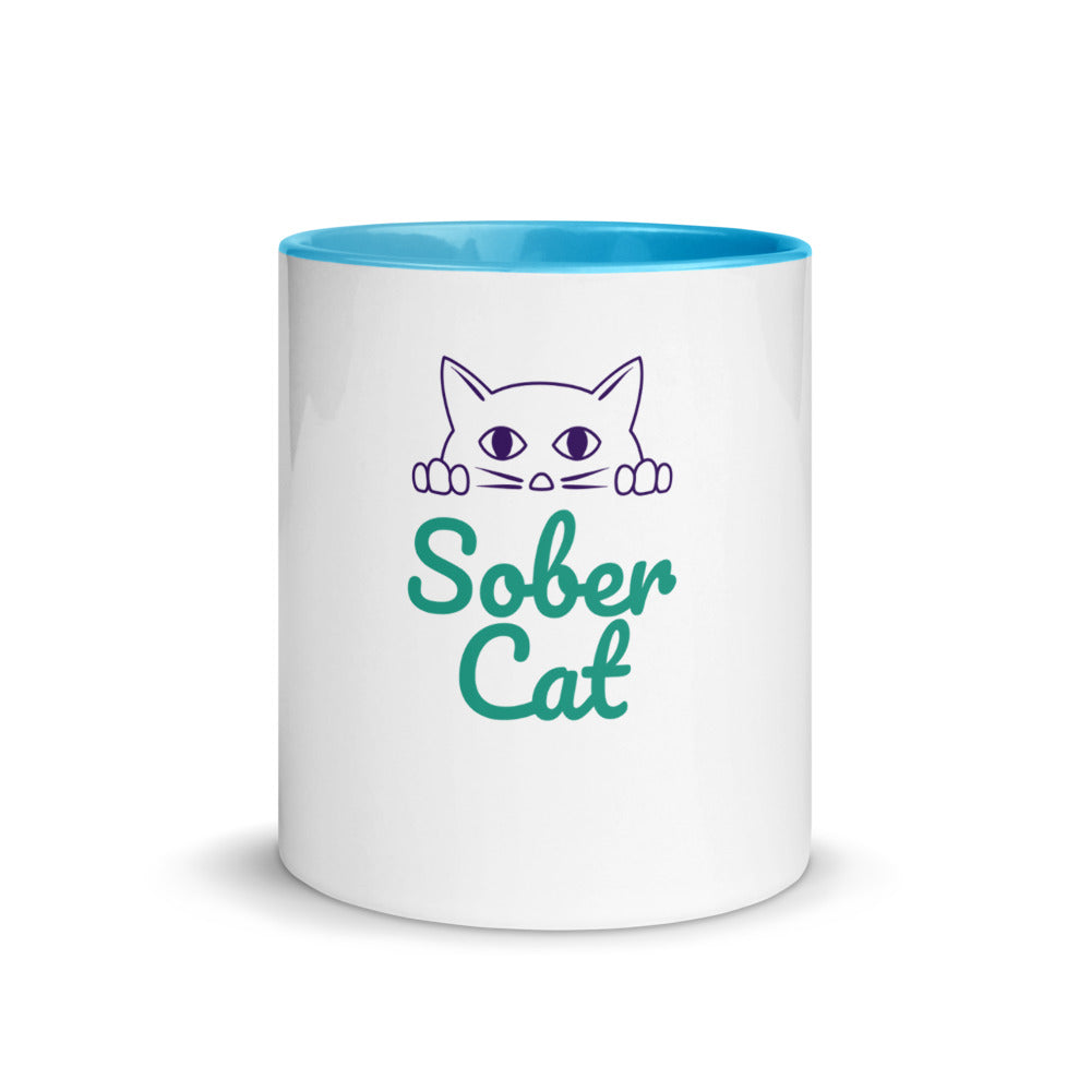 Sober Cat Mug with Color Inside