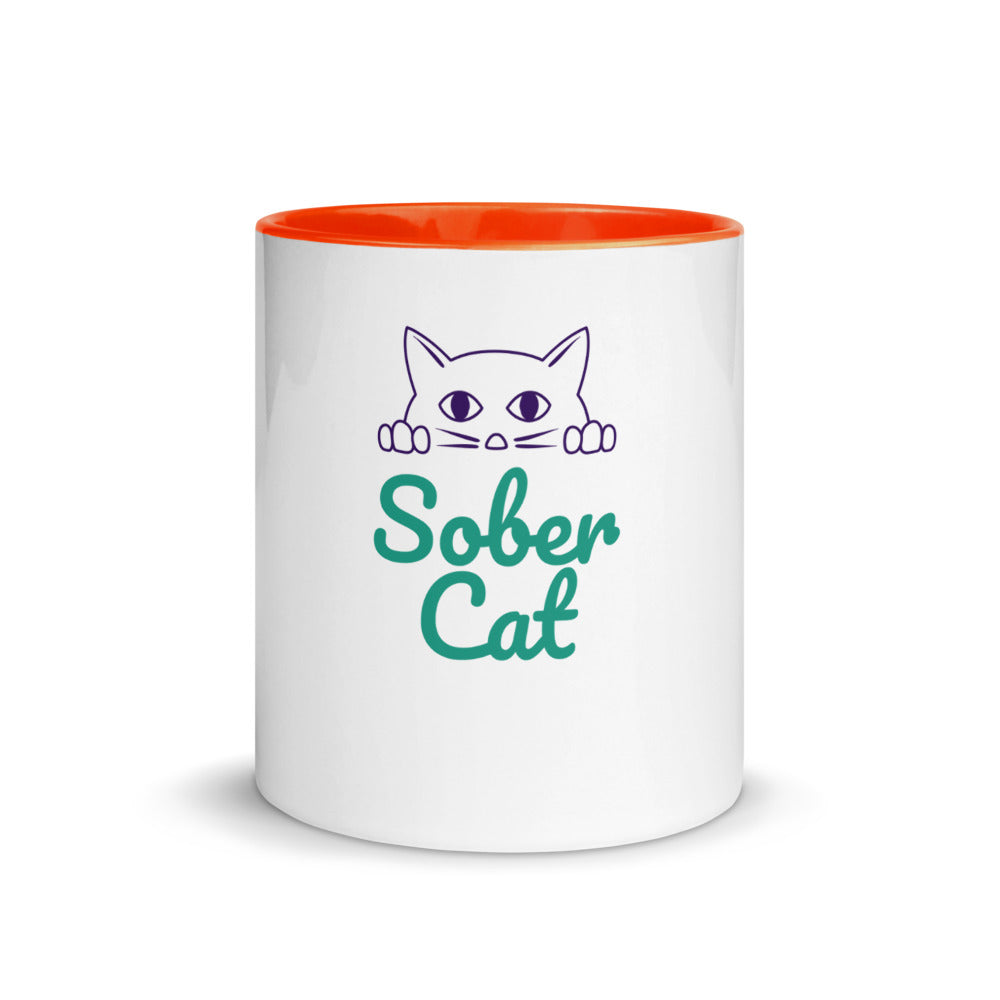 Sober Cat Mug with Color Inside