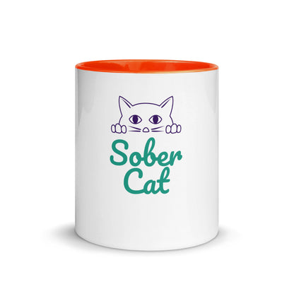 Sober Cat Mug with Color Inside