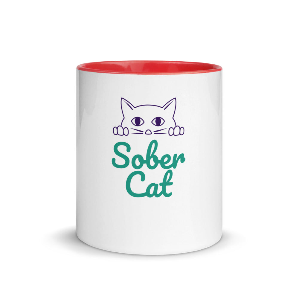 Sober Cat Mug with Color Inside