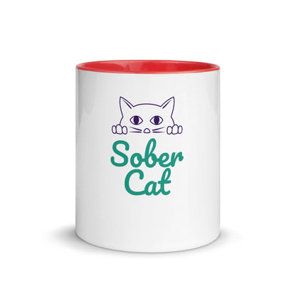 Sober Cat Mug with Color Inside