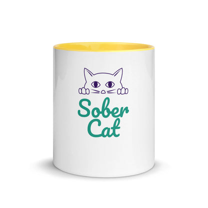 Sober Cat Mug with Color Inside